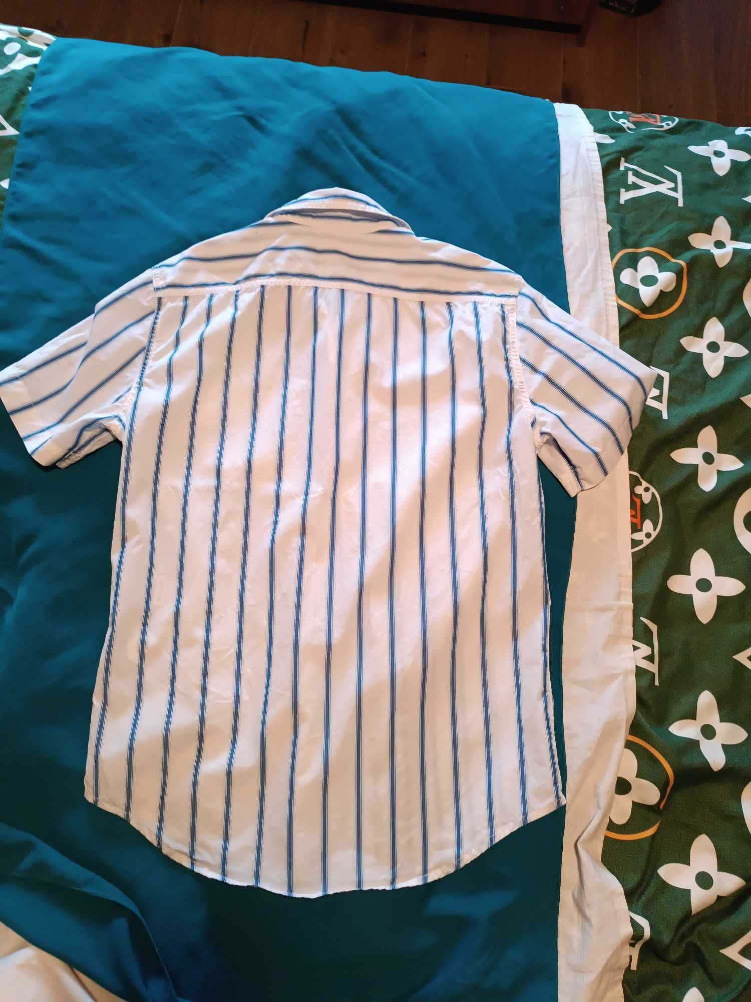 Koszula męska w paski-100% bawełna, logowana jak nowa - S/M - "Levi's"