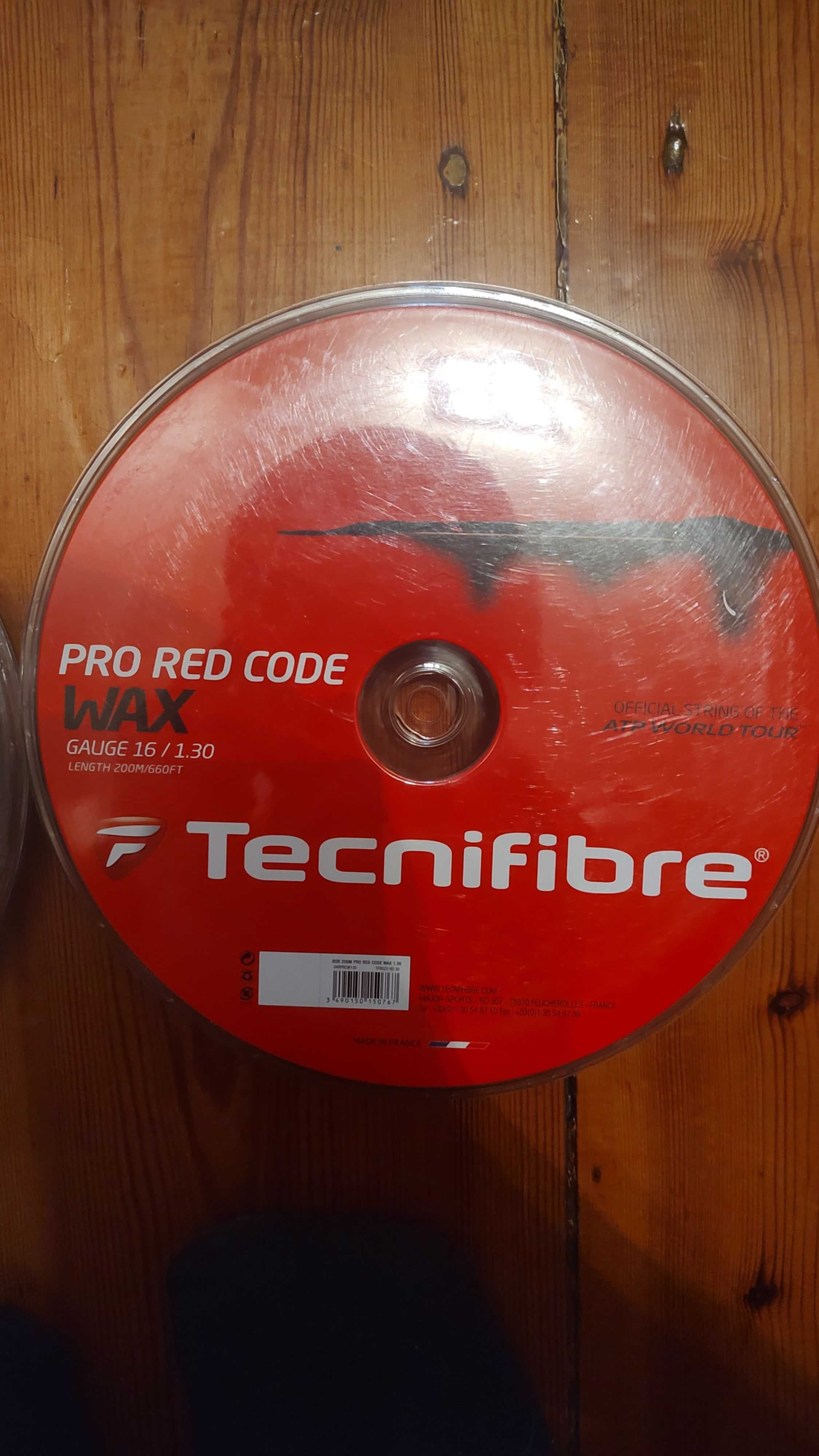 Naciąg tenisowy Tecnifibre Pro Red Code Wax i Black Code 200m rolka