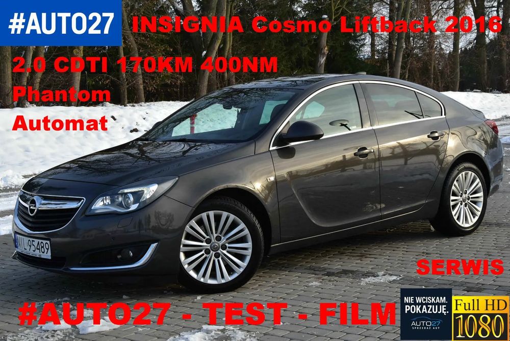 Opel Insignia #AUTO27*Film*COSMO*Liftback*2.0 CDTI 170KM*Automat*CarPlay*Serwis*TOP