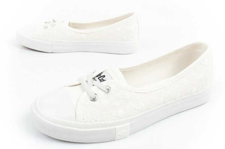 Lee Cooper buty trampki baleriny białe haftowane wygodne r. 36-40