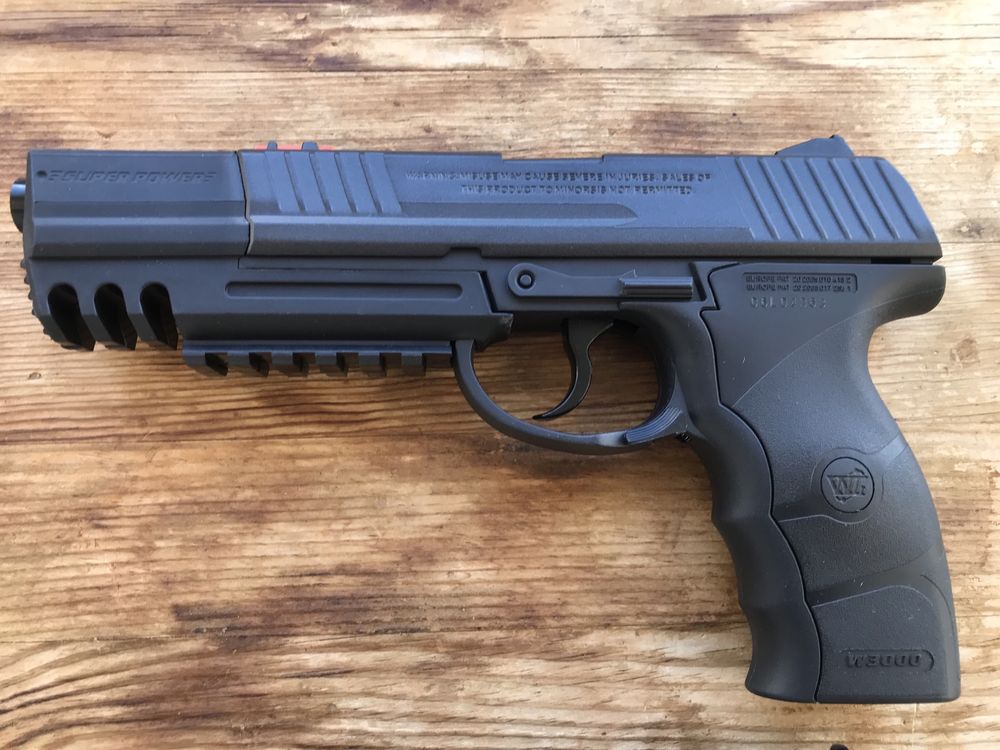 Pressão de Ar CO2) SwissArms P84 FULL METAL+CZ SHADOW esfera aço 4.5mm