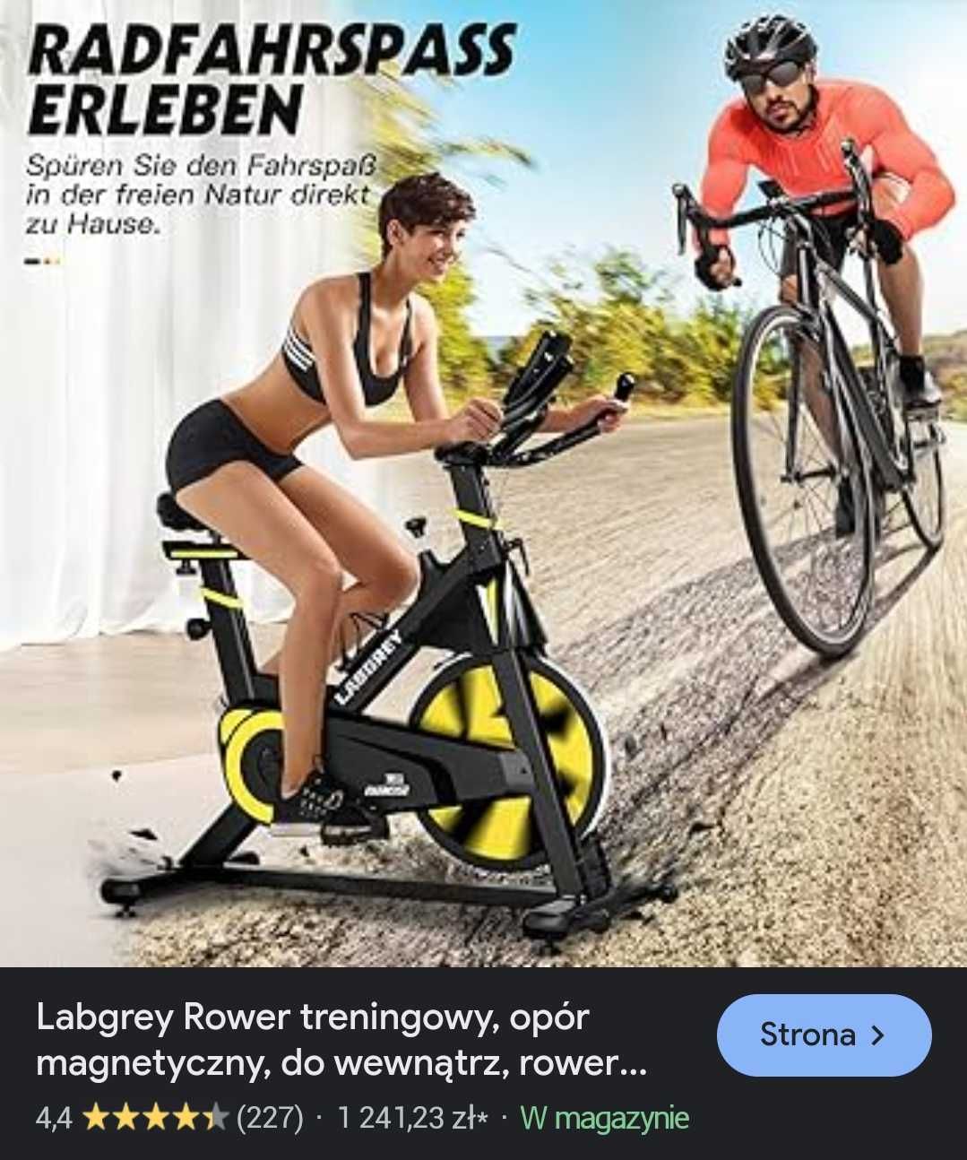 Labgrey L2 rower treningowy stacjonarny, czujnik tętna cichy, cardio