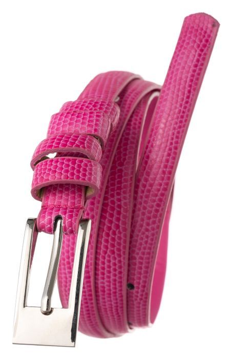 Skórzany cienki pasek damski z imitacją skóry węża - Cavaldi 110