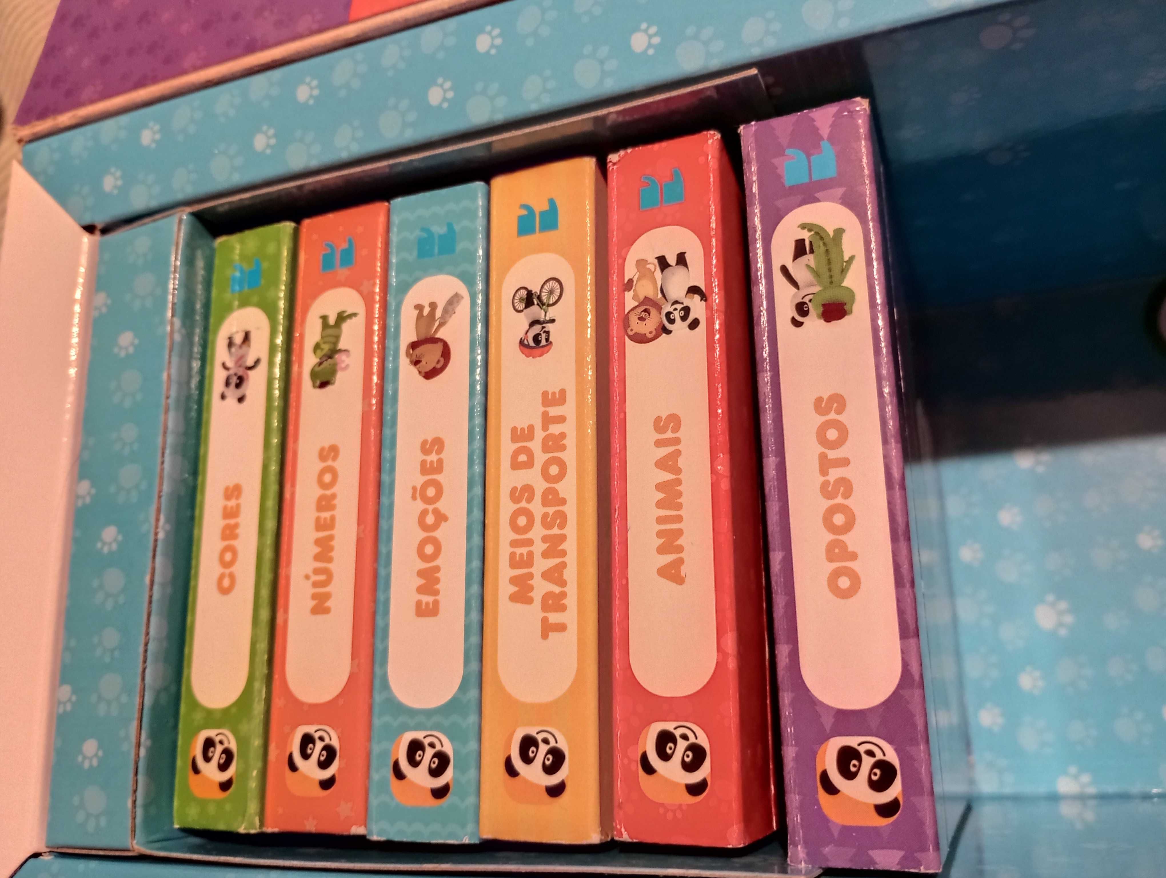 Livros Panda + cubos encaixar