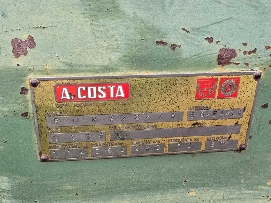 Wielopiła A.Costa ,stół centrujący A.Costa stan bd.