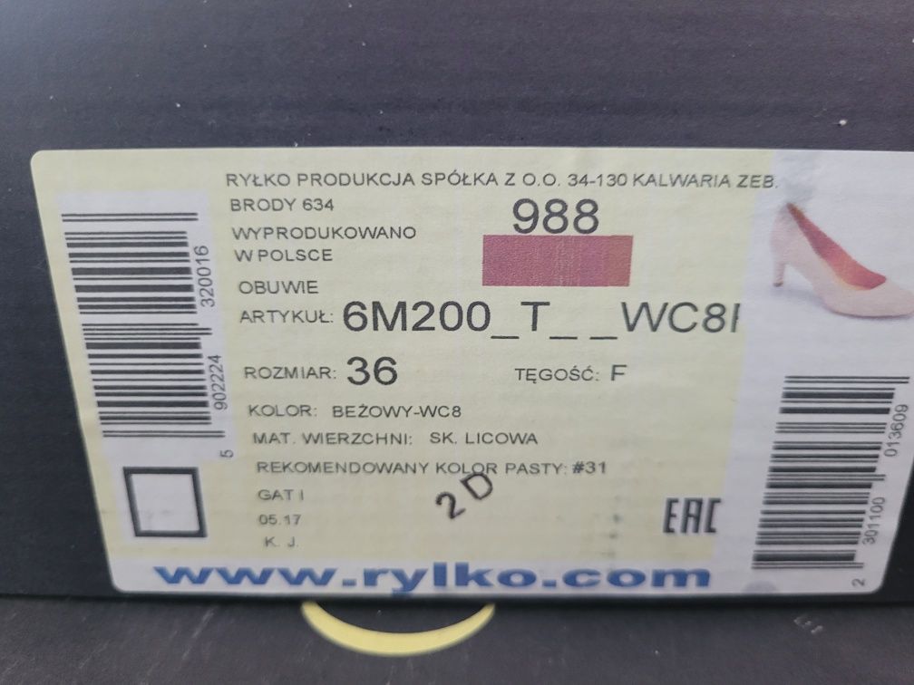 Czółenka Ryłko beżowy r. 36