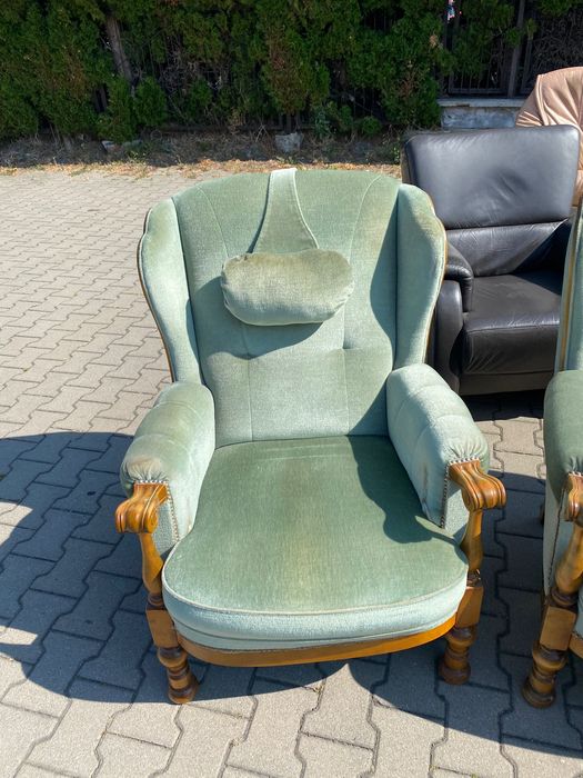 Klasyczny wypoczynek Sofa + 2x fotel + pufa DOWÓZ DO DOMU