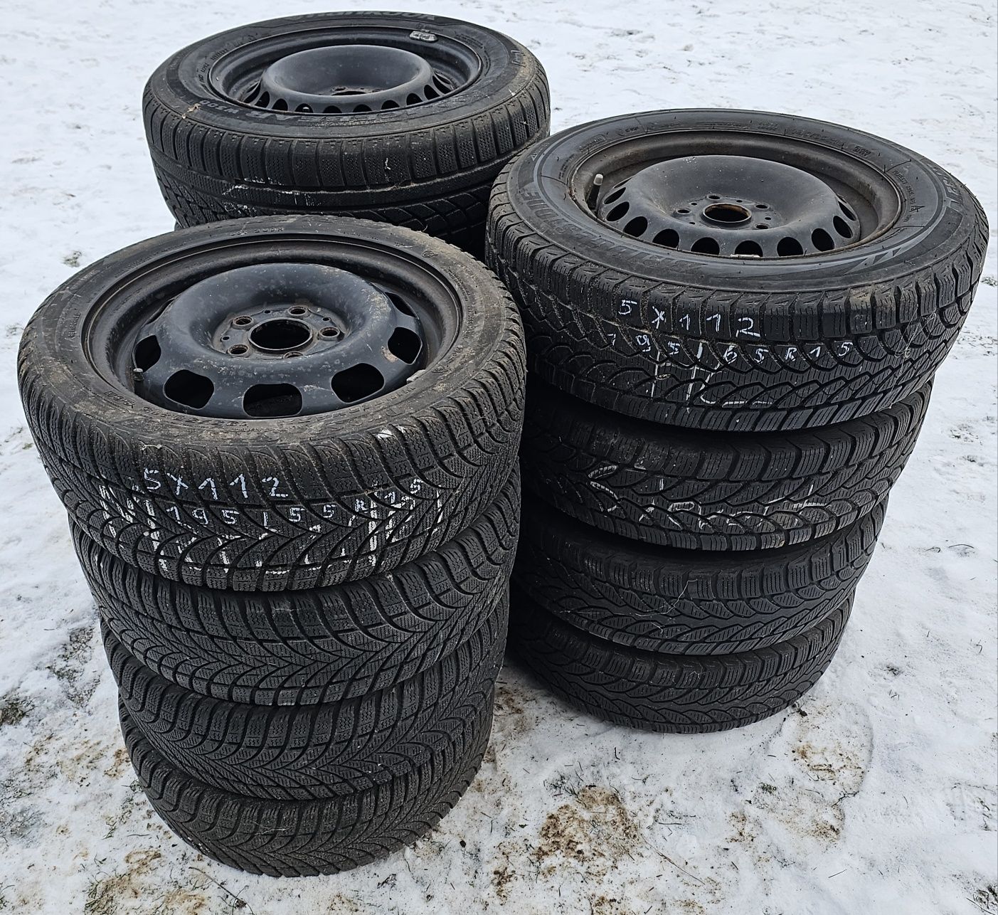 Koła felgi stalowe 5x112 6j et43 57.1 opony zimowe Bridgestone 195/65R