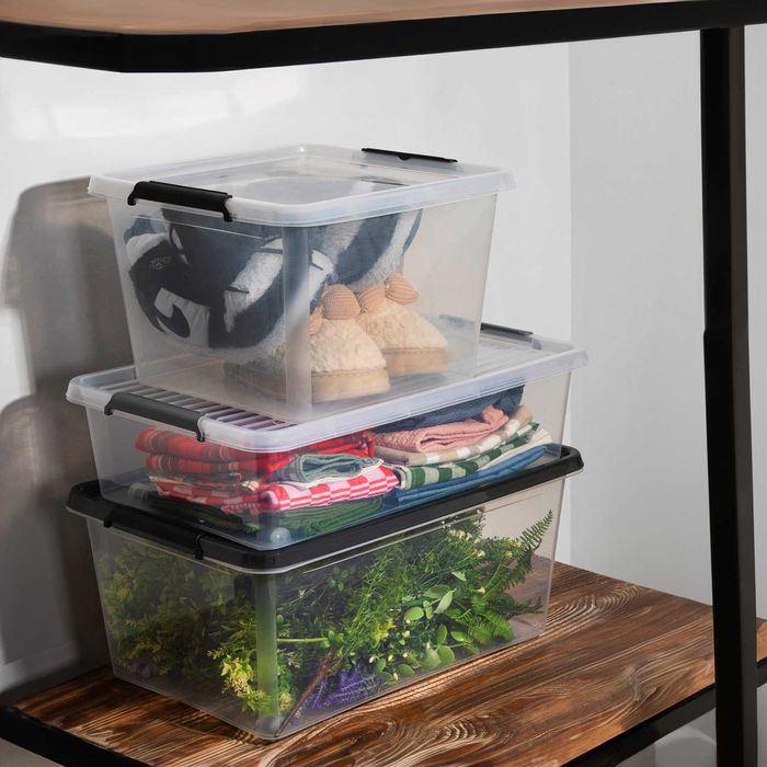 Pojemnik plastikowy 32 L organizer z pokrywką do przechowywania