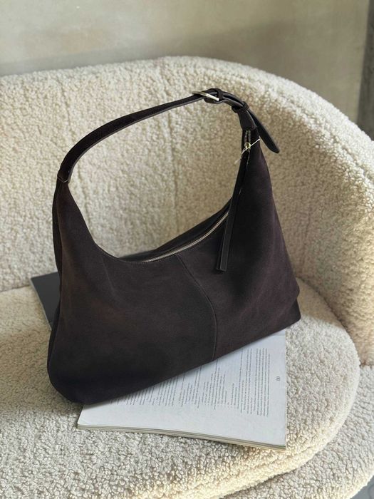 Сумка жіноча замшева коричньова