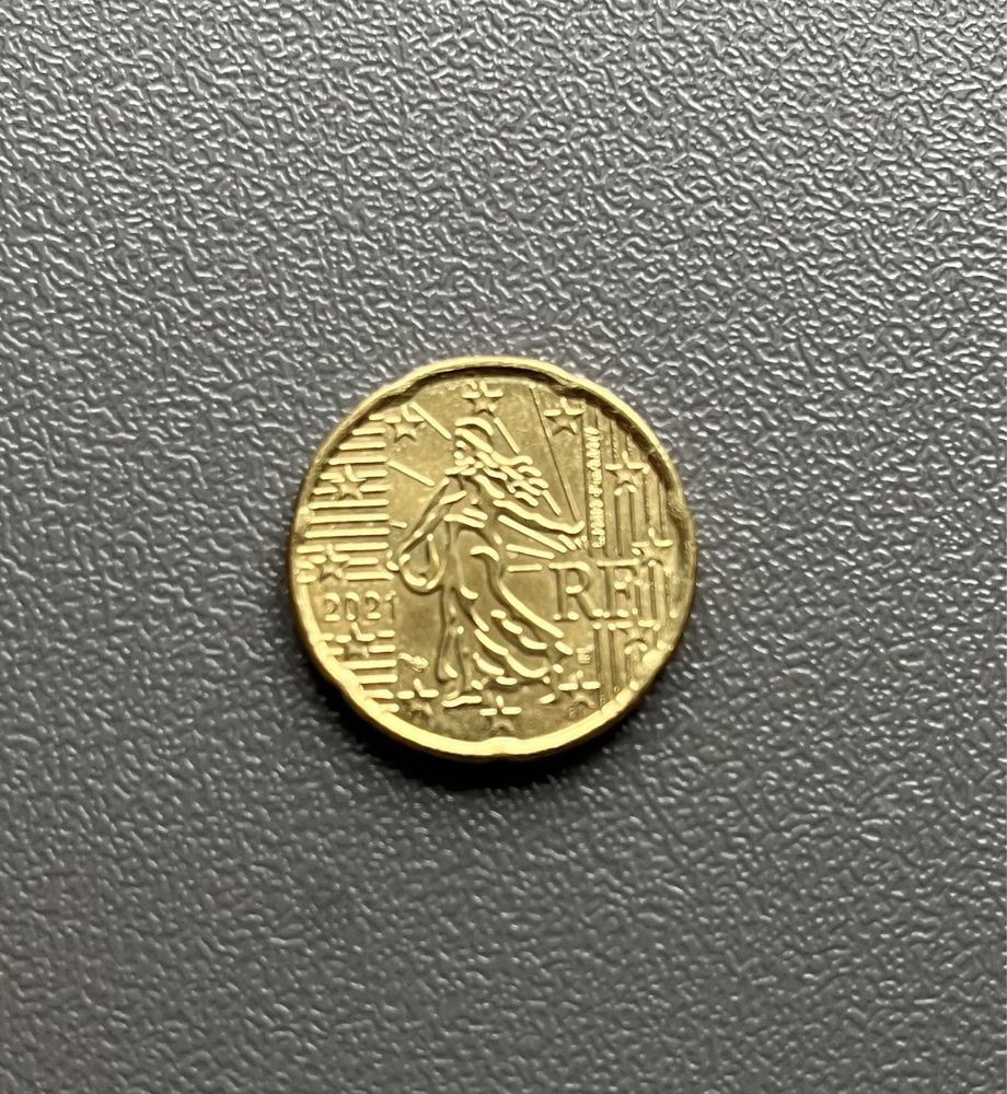 Moneta 20 euro cent Francja 2021 RF