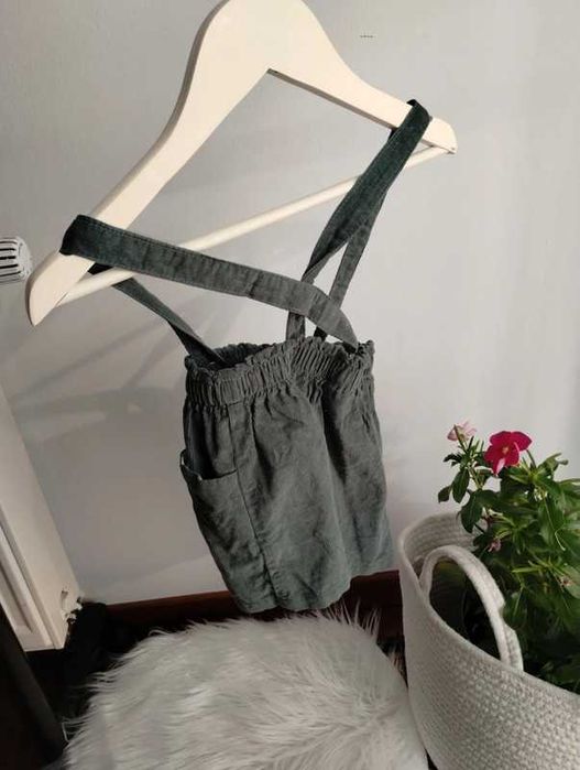 Sukienka spódniczka na szelkach z kieszeniami kotki r. 74 cm (6-9 msc)