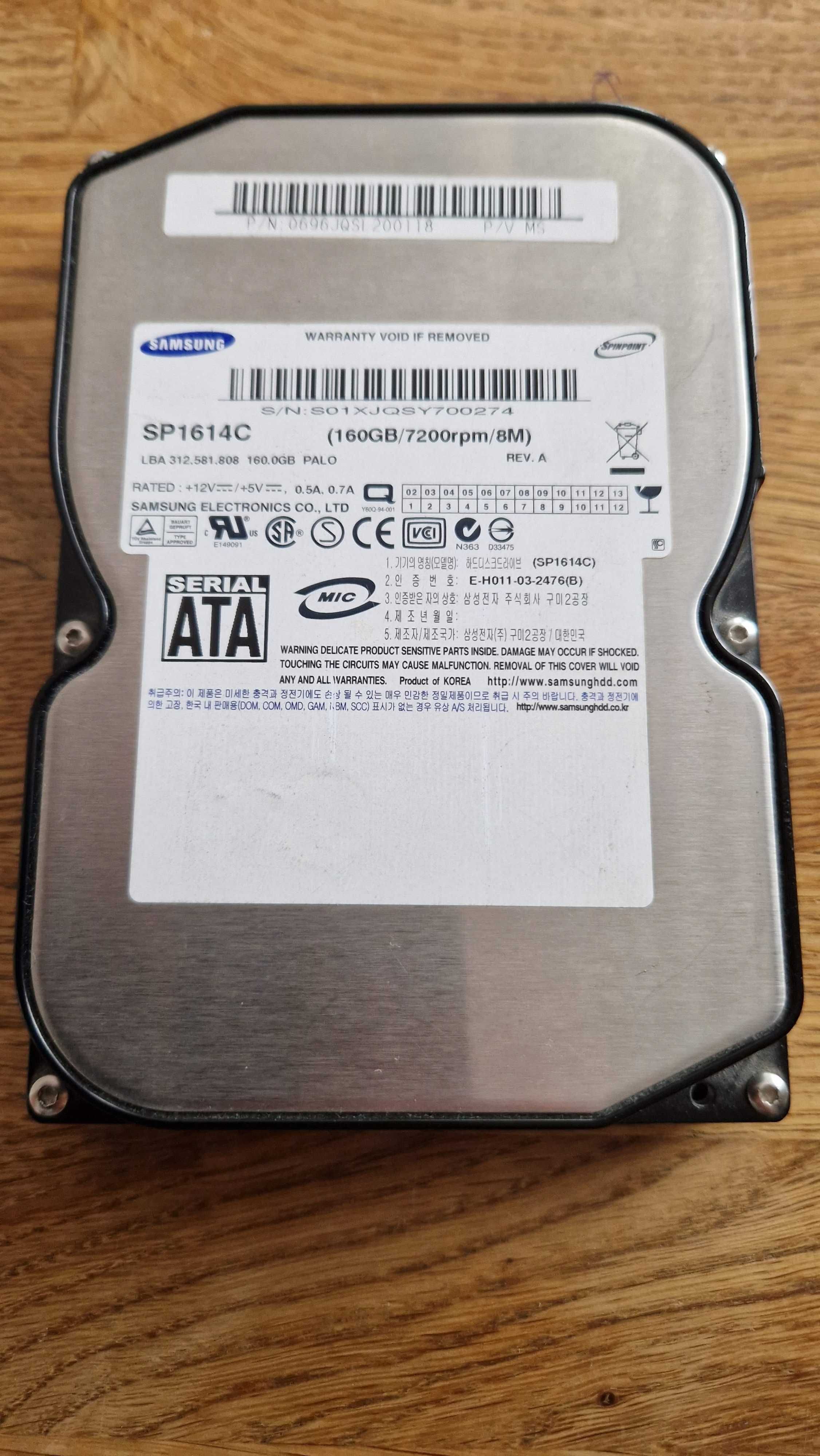 Dysk HDD Samsung 160GB/7200rpm/8M [Model: SP1614C]