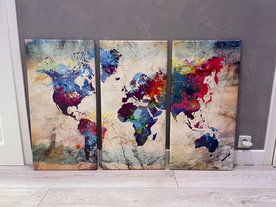 Obraz mapa świata kolorowy 120x80
