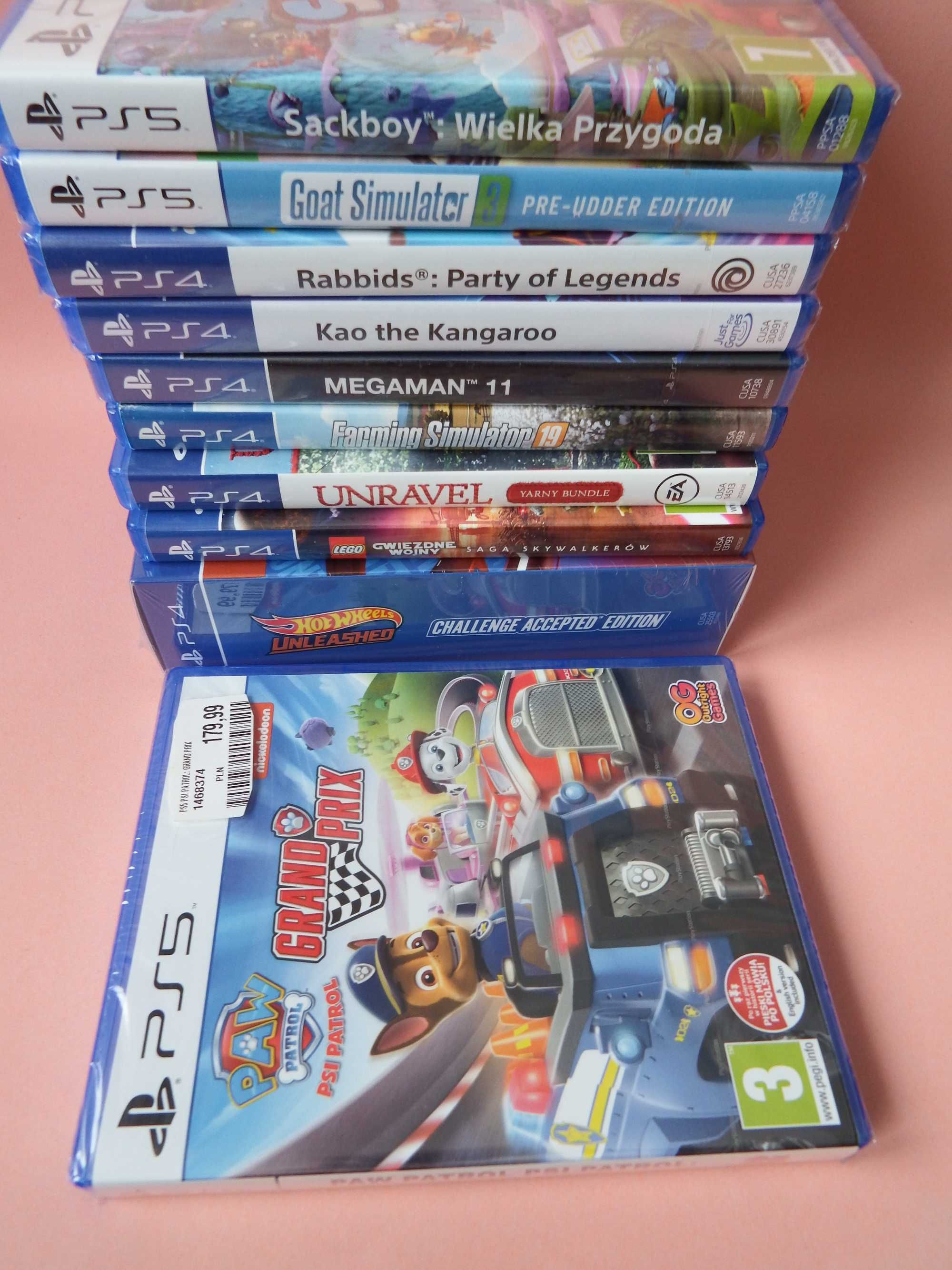 PS4 / PS5 GRY DLA DZIECI LEGO Hot Wheels Sackboy MEGAMAN Psi Patrol