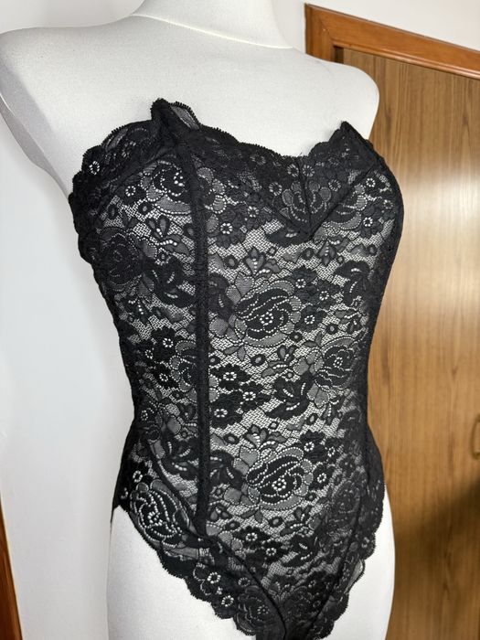 Czarne Koronkowe body sexy czarne body