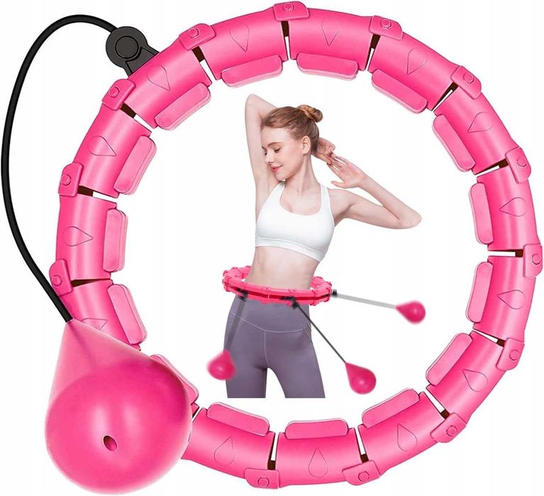 Hula hop z wypustkami oraz z obciążeniem odchudzające 45 cm róż