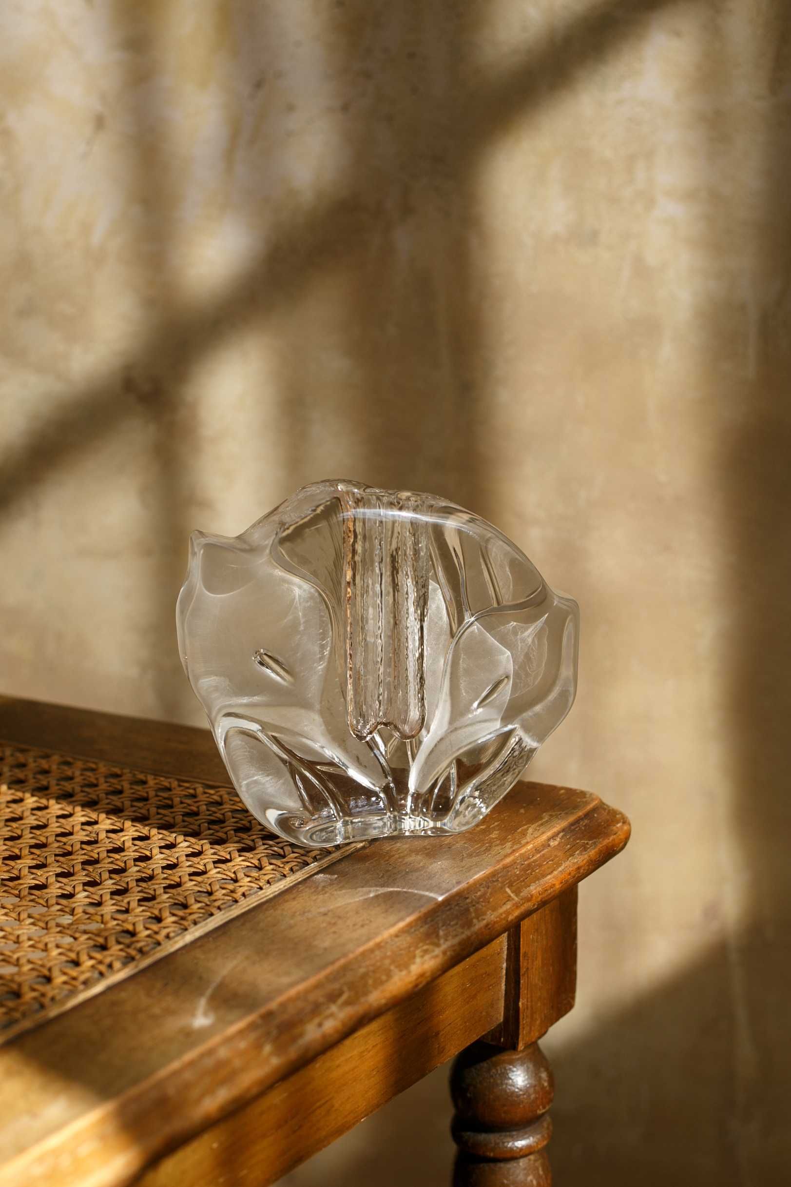 Szklany wazon solifleur Walther Glass lata 70.