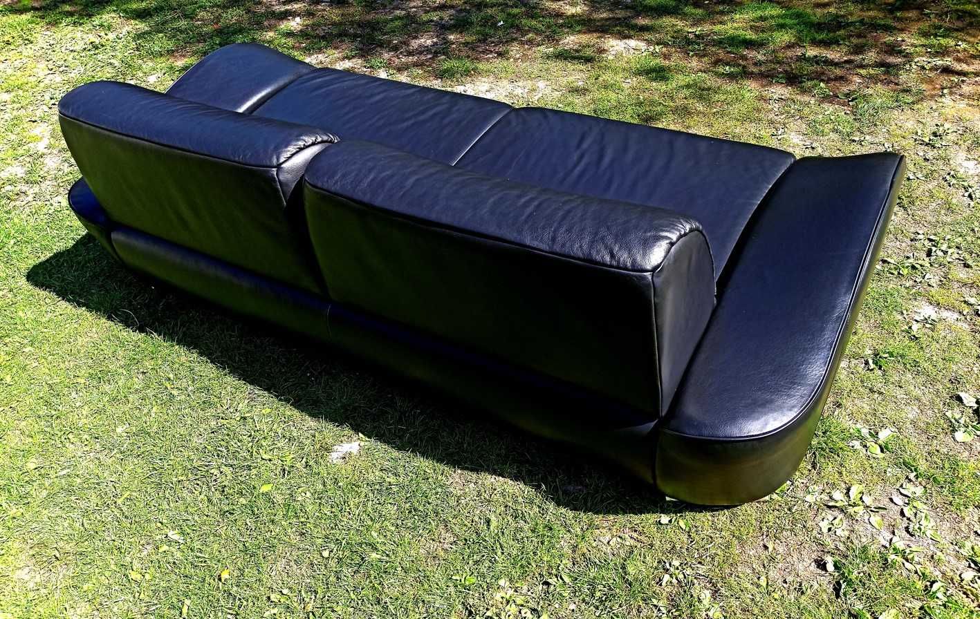 Skórzana sofa kanapa czarna
