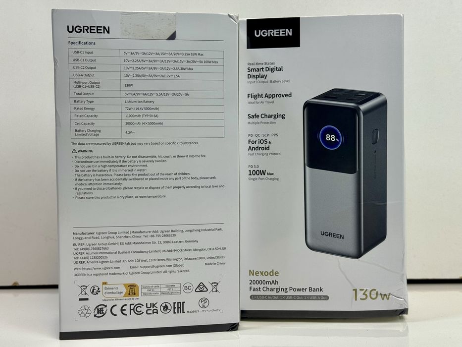 Новий оригінальний Повербанк UGREEN Nexode 130Bт Power Bank 20000мАг