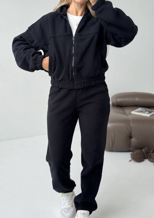 Теплый женский костюм флисовый с капюшоном