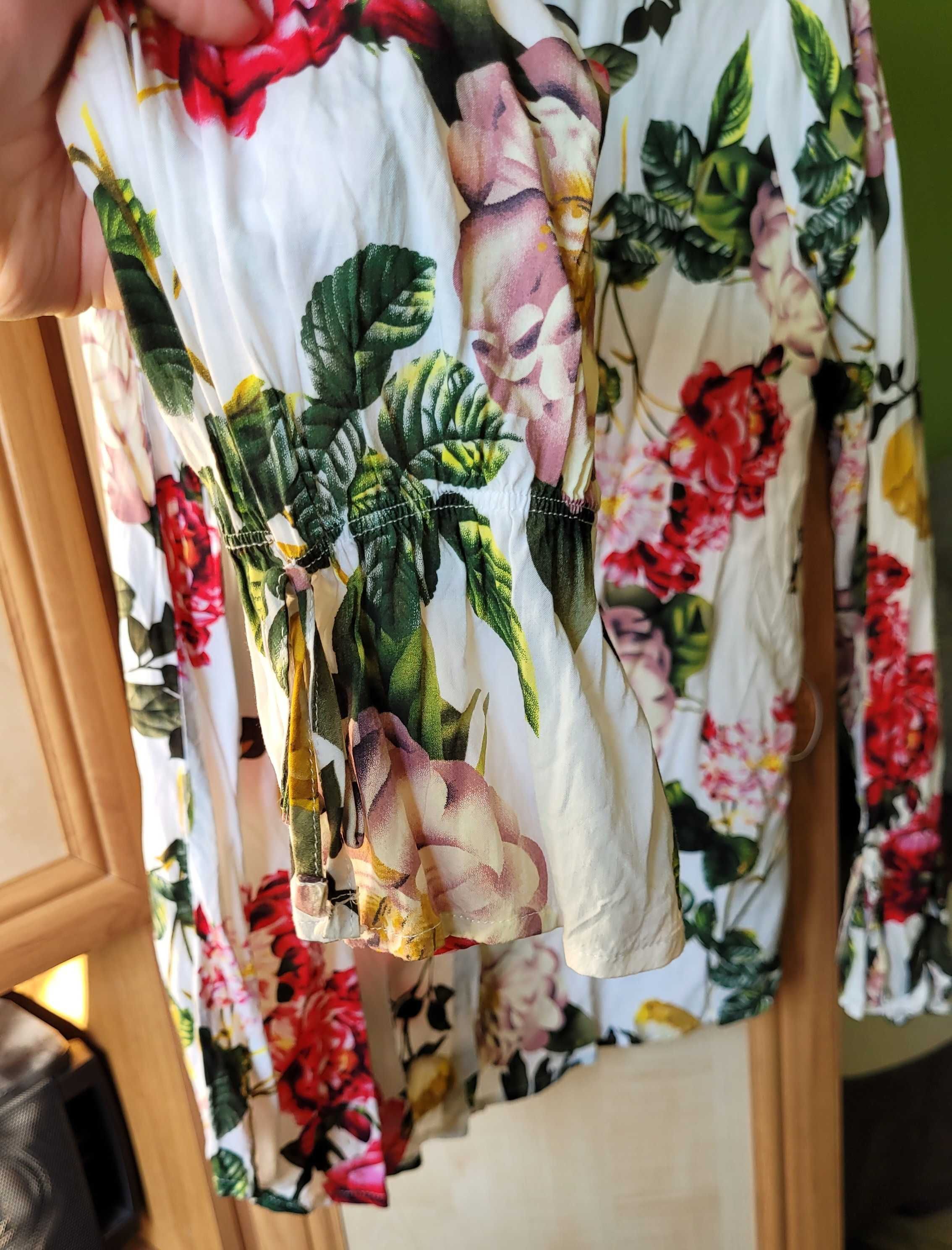 Koszula w kwiaty z dzwonkowymi rękawami Viva Couture
