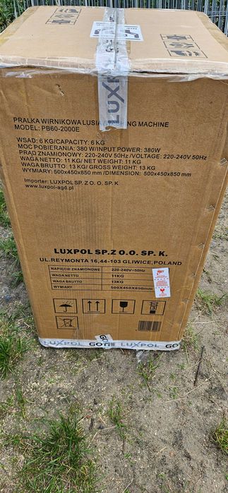 luxpol pralka wirnikowa lusia pb60 2000e, jeszcze z oryginalną folią