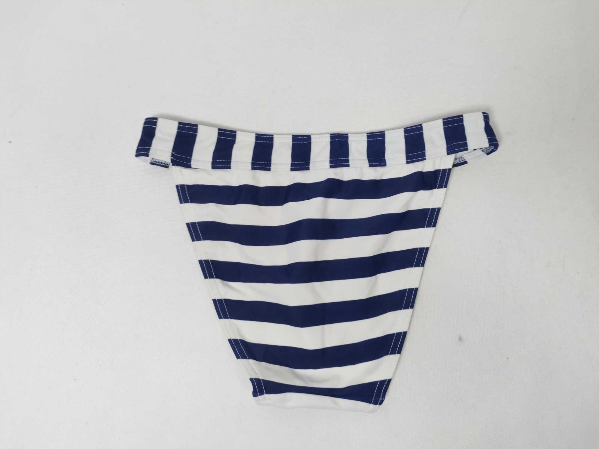 Strój kąpielowy dwuczęściowy bikini biały granatowy 36S ST0191B