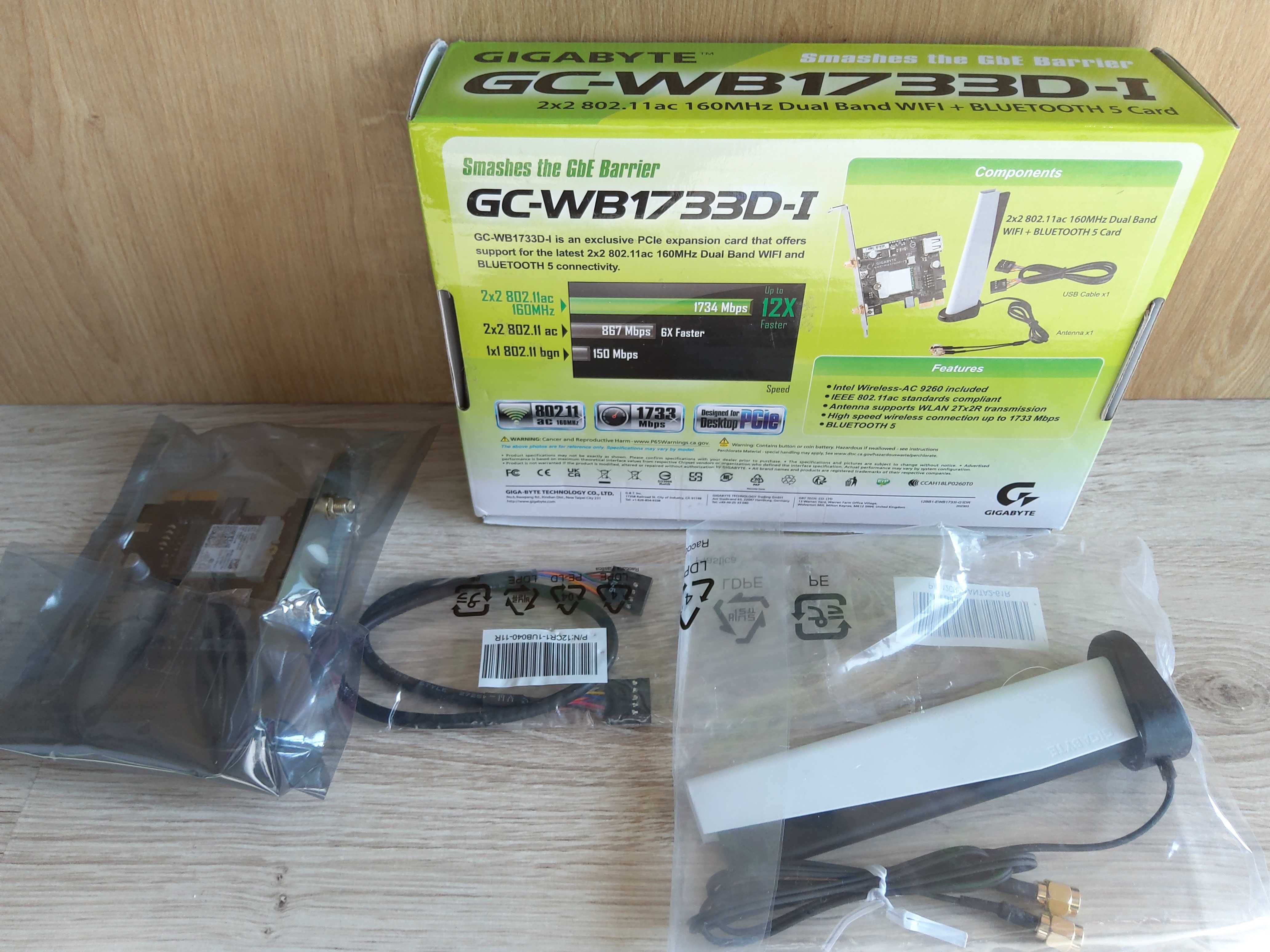 Karta Gigabyte GC-WB1733D-I wifi + bluetooth 5