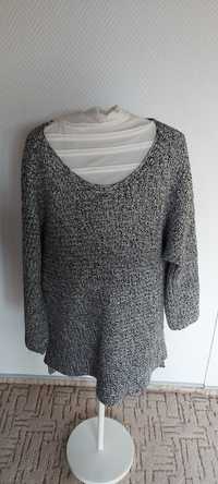 Melanżowy sweter, sukienka XL