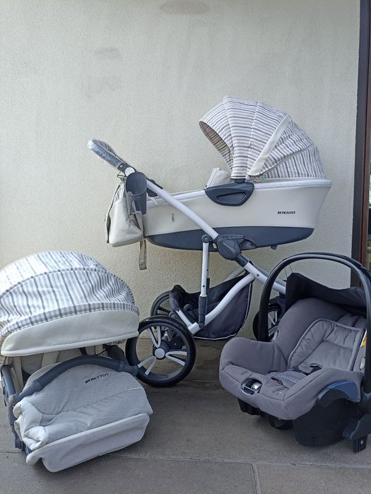 Wózek 3/1 Bebetto bresso beżowy fotelik maxi Cosi