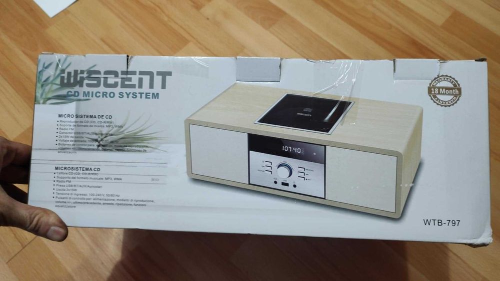 Wieża stereo Wiscent Vintage Micro HiFi Systems z Bluetooth