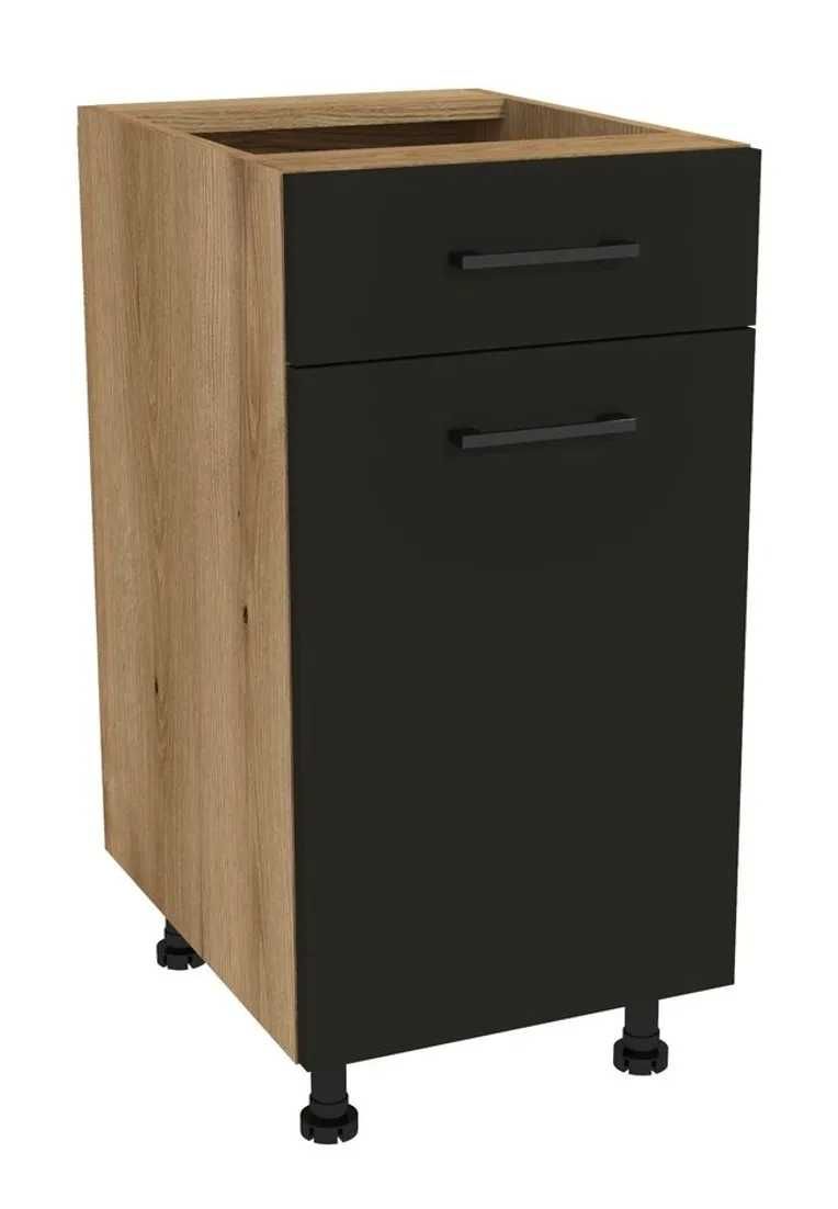 Zestaw mebli kuchennych presto 240x180 cm płyta laminowana czarna