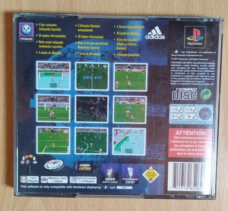 PS1 ADIDAS Power Soccer  97 Completo