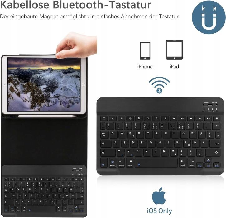 Etui z Klawiaturą Bezprzewodową Bluetooth Do iPad 10,2'' 7/8/9 Gen
