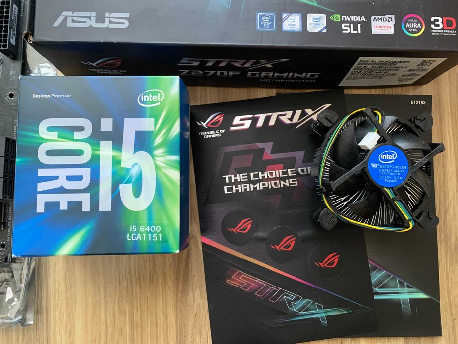 Материнська плата Asus Strix Z270F + Intel core i5 6400