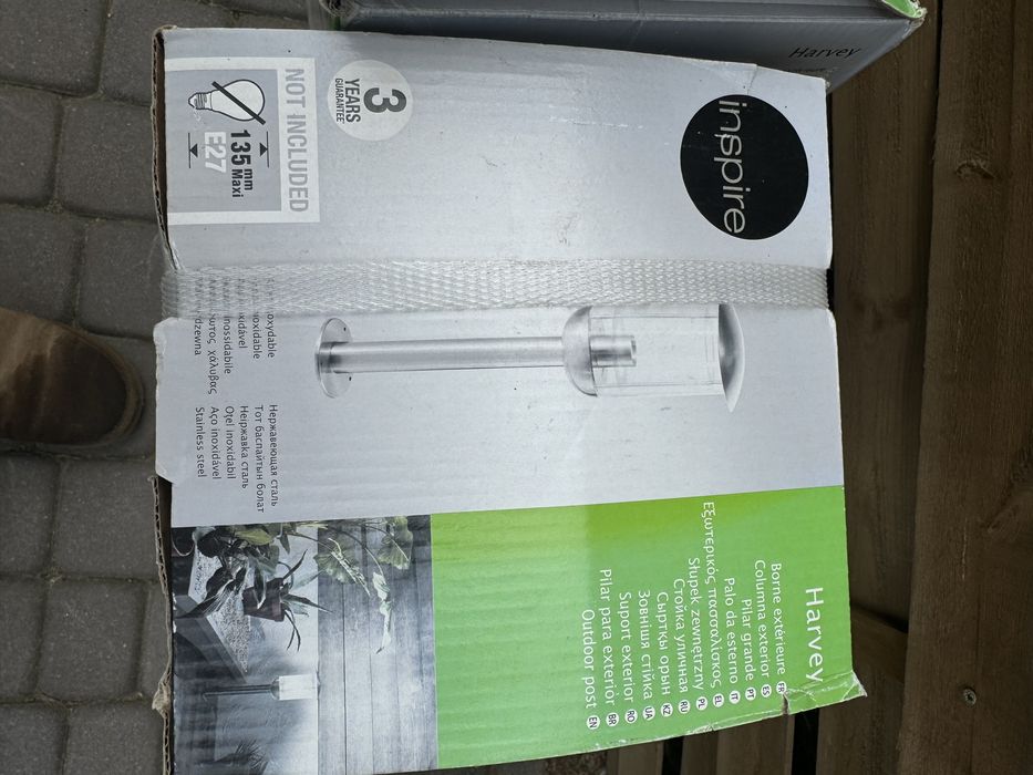 2 x lampa ogrodowa Inspire Harvey 60 cm stal nierdzewna nowa