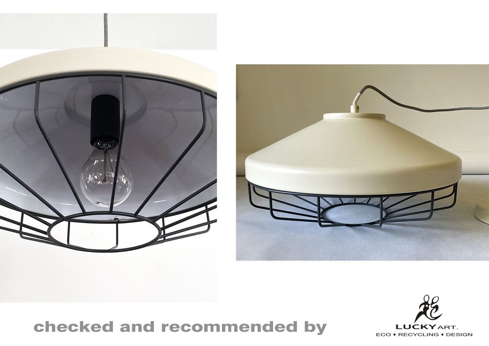 Lampa wisząca metalowa loft żółta