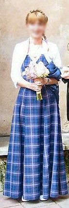 Oryginalna suknia ślubna w szkocką kratę