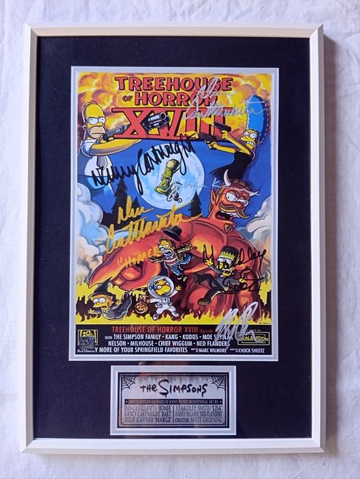 Moldura Série The Simpsons Treehouse Of Horror com Autógrafos (A4)