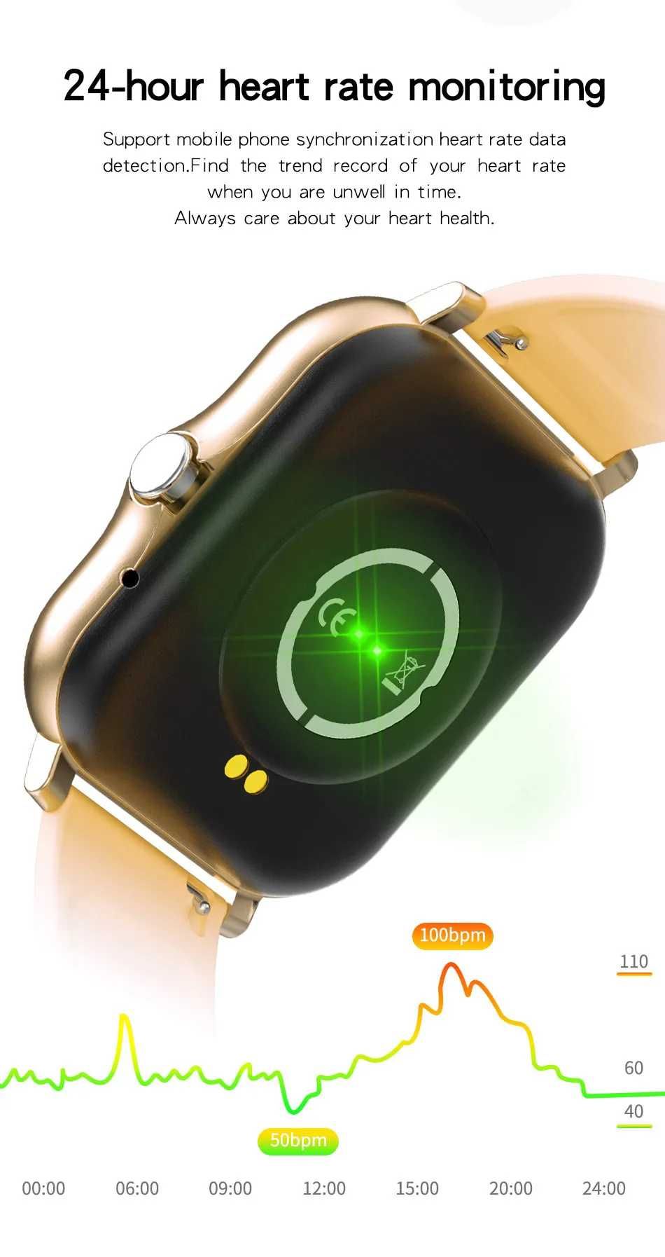 Relógio SmartWatch inteligente, tela colorida de 1,44 " Unisexo