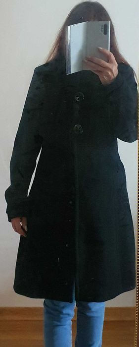 Casaco comprido preto