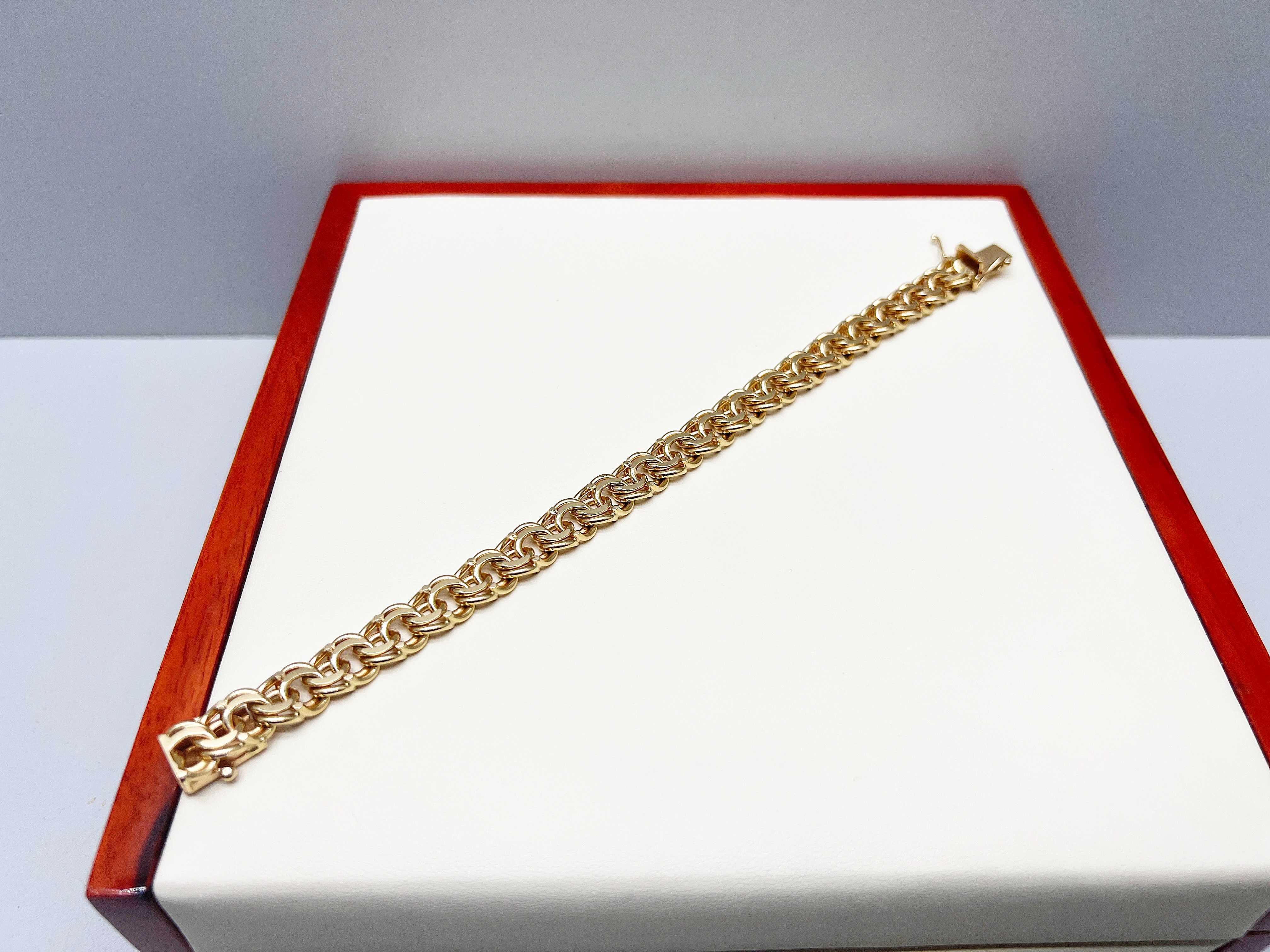 Najmodniejsza złota bransoletka garibaldi 20cm 750