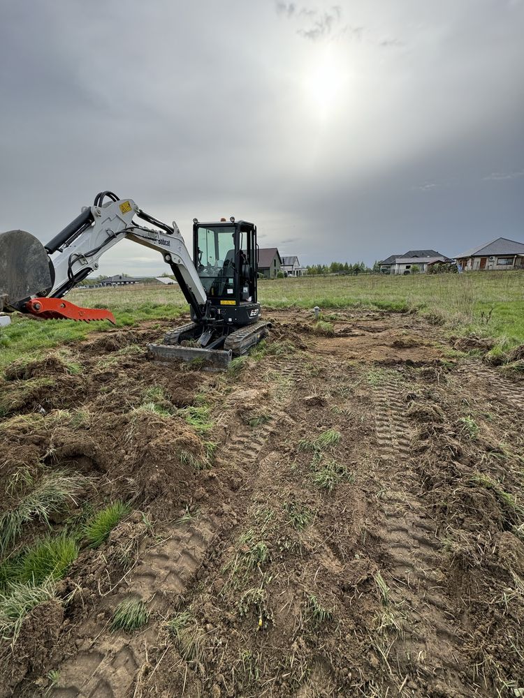Wynajem minikoparki z operatorem BOBCAT E27 + wywrotka DMC 3,5 tony