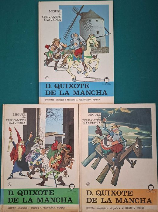 3 Livros D. Quixote de La Mancha, Miguel Cervantes - Edinter - 1982