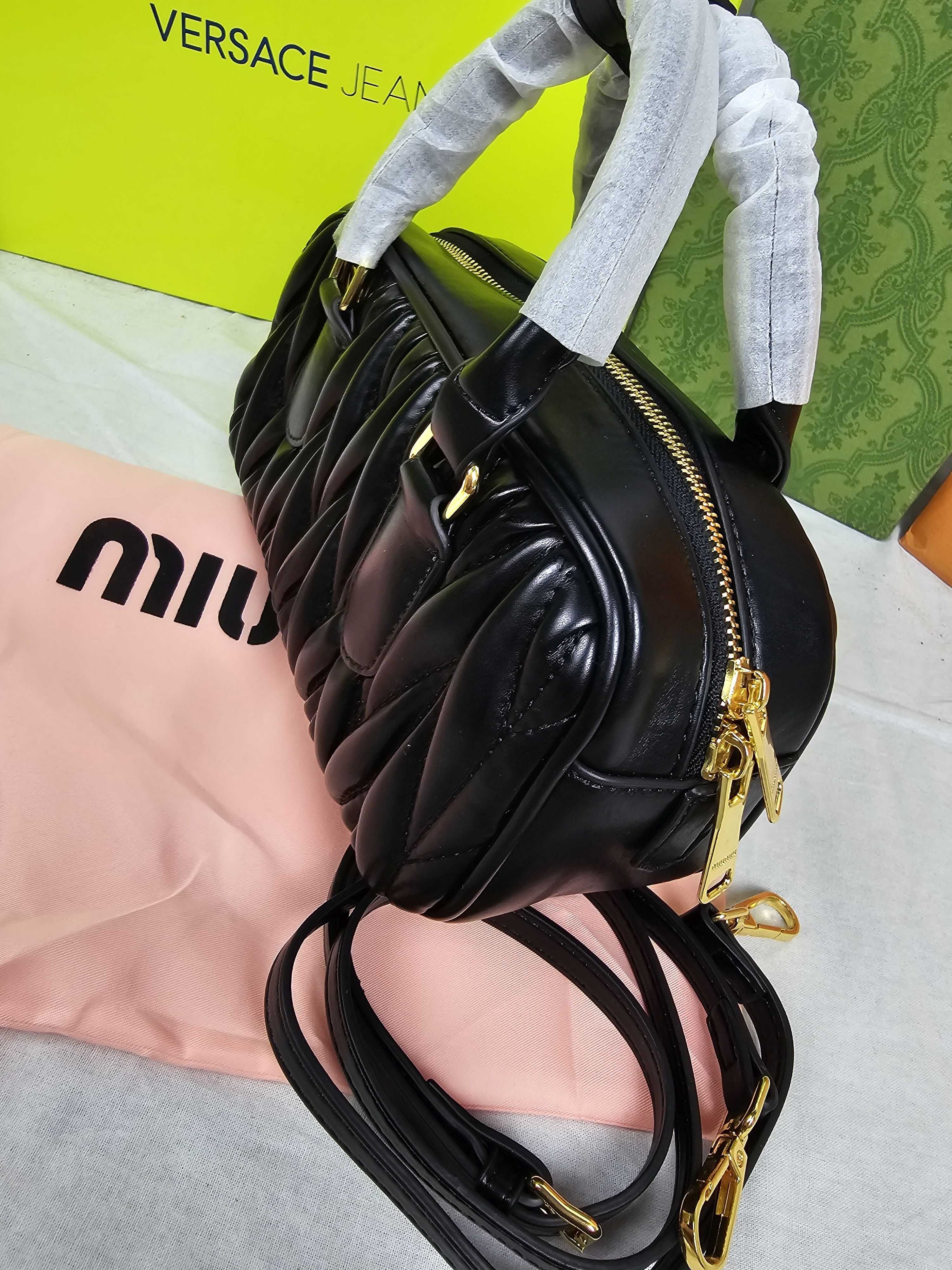 Torba damska miu miu torebka czarna kuferek