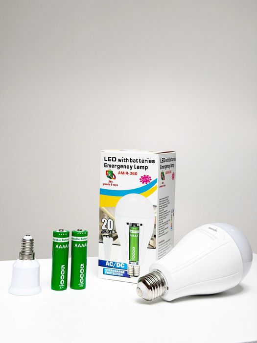 Акумуляторна LED-лампа AMIR-360 20 Вт - Автономне світло E27/E14