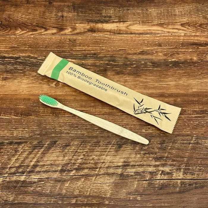 Бамбукові зубні щітки екологічні різнокольорові / Упаковка 10 шт