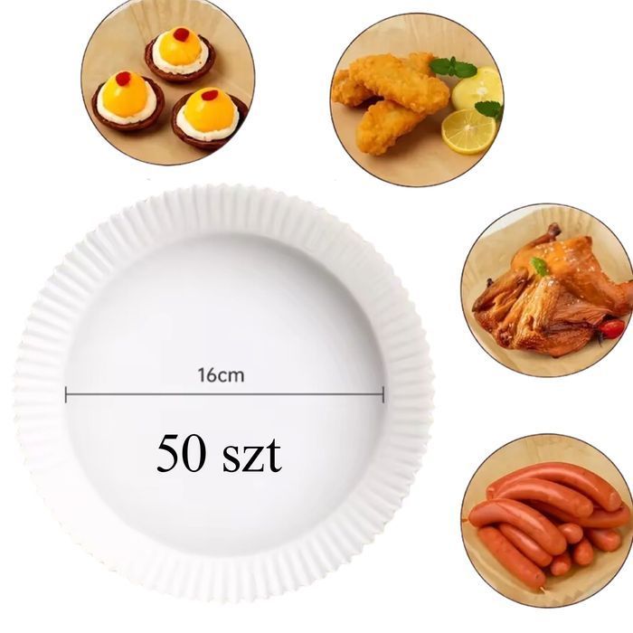 Wkład papierowy do frytkownicy AIR FRYER Do Pieczenia Okrągły 50szt