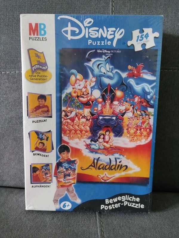 MB Puzzles Disney Puzzle Aladdin Aladdyn Stare Vintage nowe 2004